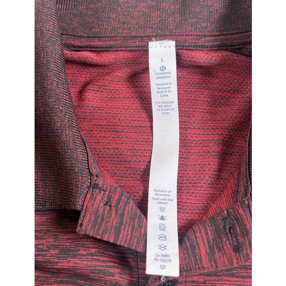 LULULEMON Metal Vent Tech Polo Burgundy Red Black Men Large Golf - Picture 4 of 11